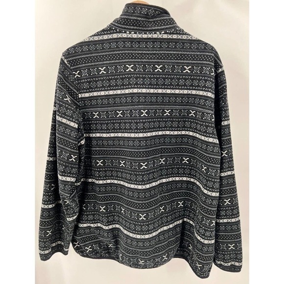 Jachs Cabin Womens Size XXL 2XL Fleece Pullover Sweater Black Fair Isle Cozy - Picture 2 of 6